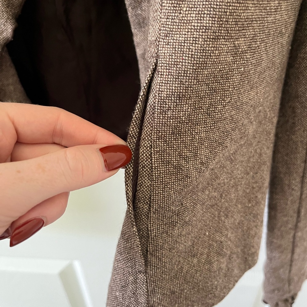 To The Max Brown Ruffle Front Blazer - Picture 8 of 13